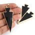 2 Pc Black Jasper Arrowhead 24k Gold  Plated Single Bail Pendant - Electroplated With Gold Edge -60mmx18mm AR140
