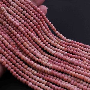 5 Strands Rhodorosite Faceted Rondelles - Semi Percious Stone Rondelles - 4mm-13 Inch-RB0152 - Tucson Beads