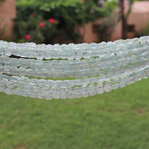 1 Strand Aquamarine  Faceted Briolettes -Leaf Shape Carved Briolettes  8mmx7mm-14mmx7mm  -13 Inches BR4111 - Tucson Beads
