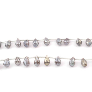 1 Strand  Labradorite Silver Coated Briolettes- Tear Drop Shape Briolettes - 8mmx5mm - 7 Inches- BR4095 - Tucson Beads