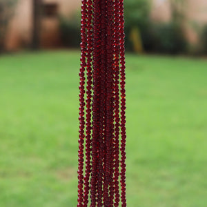 1 Strand Garnet Smooth Rondelles - Garnet Round Beads 3mm-4mm 14.5 Inches BR4115 - Tucson Beads