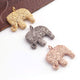 1 Pc Pave Diamond Elephant Charm 925 Sterling Silver, Yellow & Rose Gold Vermeil Pendant - 17mmx20mm PDC433 - Tucson Beads