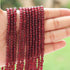 1 Strand Garnet Smooth Rondelles - Garnet Round Beads 3mm-4mm 14.5 Inches BR4115