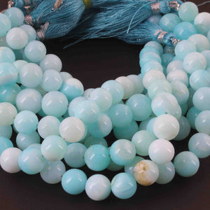 1 Strand Peru Opal Smooth Round Shape Beads , Gemstone Beads , Jewelry Making Supplies - 8mm 7 inch BR3838 - Tucson Beads