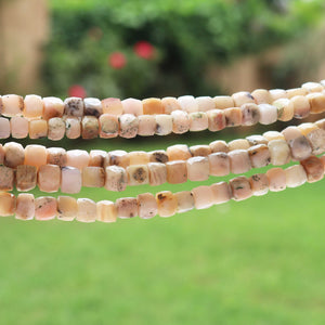 1 Strand Pink Opal Faceted Briolettes - Cube Shape Beads 7mm-8mm 9 Inches BR4162 - Tucson Beads
