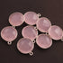 5 Pcs Rose Quartz 925 Sterling Silver Faceted Round Single Bail Pendant - 18mmx15mm Rose Quartz Pendant. SS099