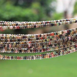 1 Long  Strand Multi Stone Smooth Roundels  -Round Shape  Roundels 4mm-5mm  -13 Inches BR4109 - Tucson Beads