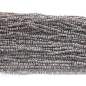 5 Strands Labradorite Faceted Round Balls Beads - Labradorite Ball Beads 3mm 13 Inch RB303 - Tucson Beads