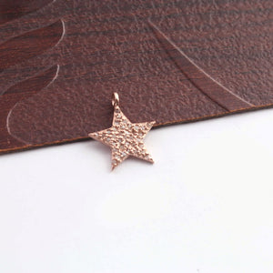 1 Pc Pave Diamond Star Charm Over 925 Sterling Silver, Yellow & Rose Gold Vermeil Single Bail Pendant - Star Pendant 19mmx16mm PDC1088 - Tucson Beads