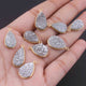 9 Pcs Mystic Titanium Druzy Pear , Gold Plated , Single Bail Pendant Bezel Pear Pendant ,  22mmx10mm-18mmx10mm  PC1219 - Tucson Beads