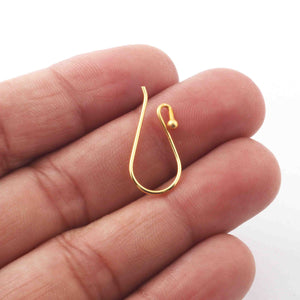 50 Pcs Extremely Beautiful 1 Pair  French Ear Wire - Gold Plated  20mmx9mm GPC258 - Tucson Beads