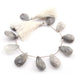 1  Long Strand  Black Rutile Faceted Briolettes - Pear Shape Briolettes -25mmx21mm-37mmx29mm - 8.5 Inches BR812 - Tucson Beads