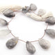 1  Long Strand  Black Rutile Faceted Briolettes - Pear Shape Briolettes -25mmx21mm-37mmx29mm - 8.5 Inches BR812 - Tucson Beads