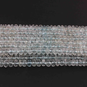 1 Strand Aquamarine Faceted  Round Shape Beads , Gemstone Beads , Jewelry Making Supplies - 6mm 10 inch BR0577 - Tucson Beads