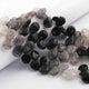 1  Long Strand Black Rutile  Smooth Briolettes - Pear Shape  Briolettes -13mmx10mm-16mmx10mm- 8.5 Inches BR0938 - Tucson Beads