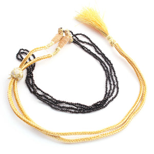 2 Strands Of Genuine Black Spinel Necklace - Faceted Rondelle Beads-Rare & Natural Necklace - Stunning Elegant Necklace 2mm BR1734 - Tucson Beads