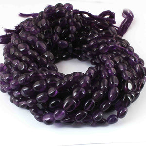 1 Strand Amethyst Smooth Briolettes Oval Shape  Briolettes - 7mmx8mm-14mmx11mm 13 Inches BR0559 - Tucson Beads