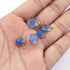 5 Pcs Blue Aqua Chalcedony  24k Gold Plated Faceted Heart Shape Pendant-Blue Aqua Chalcedony  Bezel Pendant  15mmx11mm-12mmx9mm- PC355