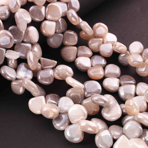 1  Strand Gray  Silverite Smooth Briolettes - Heart Shape  Briolettes - 8mmx9mm-13mmx12mm -8 Inches BR01878 - Tucson Beads