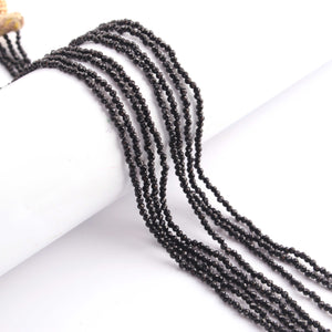 4 Strands Of Genuine Black Spinel Necklace - Faceted Rondelle Beads-Rare & Natural Necklace - Stunning Elegant Necklace 2mm BR581 - Tucson Beads