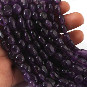 1 Strand Amethyst Smooth Briolettes Oval Shape  Briolettes - 7mmx8mm-14mmx11mm 13 Inches BR0559 - Tucson Beads