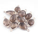 10 Pcs Smoky Faceted  Pear Shape 925 Silver Plated Connector -19mmx9mm-PC1052 - Tucson Beads