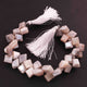 1 Strand Gray Moonstone Silver Coated Faceted Briolettes - Kite Shape Briolettes - 12mmx11mm - 14mmx12mm - 8.5 Inches BR01884 - Tucson Beads