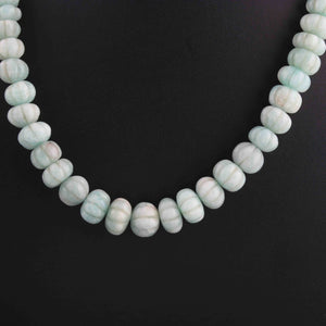 345 Carats 1 Strand Genuine Amazonite Carved Pumpkin Beads Necklace - Kharbuja Shape Beads -  Jewelry DIY Necklace BR2704 - Tucson Beads