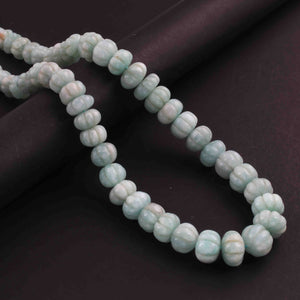 345 Carats 1 Strand Genuine Amazonite Carved Pumpkin Beads Necklace - Kharbuja Shape Beads -  Jewelry DIY Necklace BR2704 - Tucson Beads