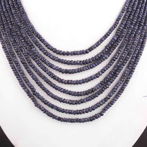 730. Ct 8 Strands Of Genuine Blue Sapphire Necklace - Faceted Rondelle Beads - Rare & Natural Sapphire Necklace - Stunning Elegant Necklace - SPB0089 - Tucson Beads