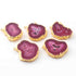 5 Pcs Pink Solar Druzzy Geode Raw Drusy Solar Pendant -Electroplated Gold Druzy Pendant DRZ170