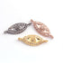 1 Pc Pave Diamond Evil Eye Charm 925 Sterling Silver, Rose & Yellow Gold Vermeil Double Bail Connector - 22mmx8mm PDC805