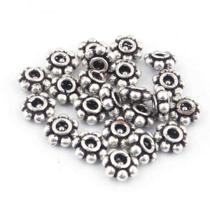 23 Pcs Oxidized Silver Plated Designer Copper Casting Flower Beads - Jewelry- 8mm  GPC1449 - Tucson Beads