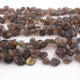 1 Strand Labradorite Heart Smooth Briolettes -Heart Shape  Briolettes - 8mmx9mm-11mmx13mm-9.5  Inches BR0950 - Tucson Beads
