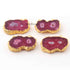 4 Pcs Pink Solar Druzzy Geode Raw Drusy Solar Pendant -Electroplated Gold Druzy Pendant DRZ172