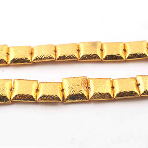 1 Stand Gold Plated Designer Copper Square Shape Beads, Copper Beads, Jewelry Making, 18x16mm, 8.5 inches GPC181 - Tucson Beads