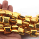 1 Stand Gold Plated Designer Copper Square Shape Beads, Copper Beads, Jewelry Making, 18x16mm, 8.5 inches GPC181 - Tucson Beads