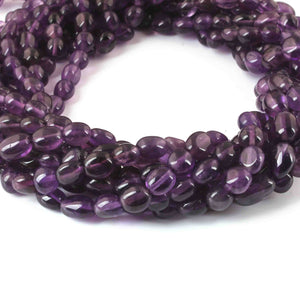 1 Strand Amethyst Smooth Briolettes Oval Shape  Briolettes -5mmx6mm- 13 Inches BR0573 - Tucson Beads