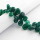 1 Strand Green Onyx  Smooth Pear Briolettes - Pear Shape Briolettes - 11mmx8mm-21mmx14mm - 11 inches BR0947 - Tucson Beads