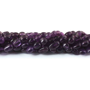 1 Strand Amethyst Smooth Briolettes Oval Shape  Briolettes -5mmx6mm- 13 Inches BR0573 - Tucson Beads