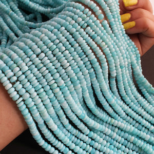 1  Strand  Peru Opal  Smooth Rondelles   - Round Beads -5mm-6mm-13 Inches - BR02541 - Tucson Beads