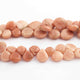 1 Strand Peach Moonstone Smooth Heart Briolettes - Pear Shape Briolettes - 11mmx12mm-19mmx18mm 8 Inches BR0946 - Tucson Beads