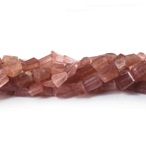 1 Strand Strawberry Quarts Faceted Briolettes -Tumble Shape Briolettes - 10mmx9mm-13mmx10mm -10 Inches BR0571 - Tucson Beads