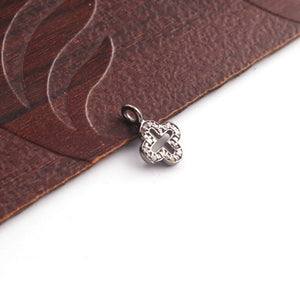 1 Pc Pave Diamond Clover Charm 925 Sterling Silver, Yellow & Rose Gold Vermeil Pendant - Diamond Clover Pendant 12mmx8mm Pdc263 - Tucson Beads