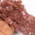 1 Strand Strawberry Quarts Faceted Briolettes -Tumble Shape Briolettes - 10mmx9mm-13mmx10mm -10 Inches BR0571