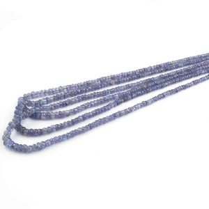 260. Ct 3 Strands Of Genuine Tenzanite Necklace - Faceted Rondelle Beads - Rare & Natural Tenzanite Necklace - Stunning Elegant Necklace - SPB0088 - Tucson Beads