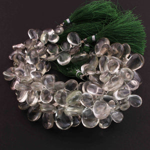 1 Strand Green Amethyst Smooth pear Shape Briolettes - Green Amethyst pear Beads -10mmx6mm-15mmx9mm -9.5 Inches BR0936 - Tucson Beads