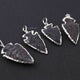 5 Pcs Black Jasper Arrowhead  925 Silver Plated Charm Pendant -  Electroplated With Silver Edge  47mmx24mm-39mmx19mm-10mmx7mm  AR275 - Tucson Beads