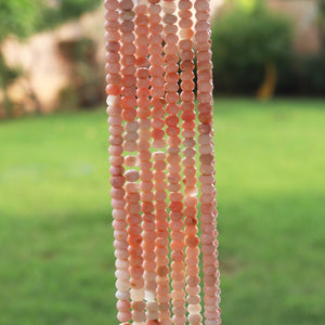 1 Long Strand Pink Opal Faceted Rondelles - Roundel Beads 6mm-7mm 13 Inches BR718 - Tucson Beads