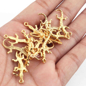 5 Pcs 24k Gold Plated Copper Reptiles Pendant, Copper Pendant, Reptiles charm Pendant, 29mmx10mm, gpc1162 - Tucson Beads
